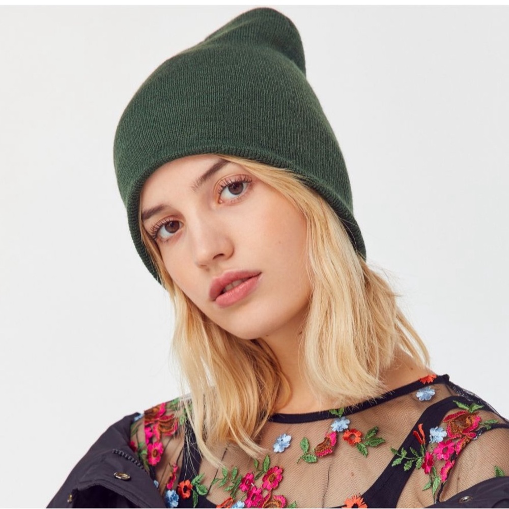 Urban Outfitters Double Knit Essential Beanie in Green (Unisex)